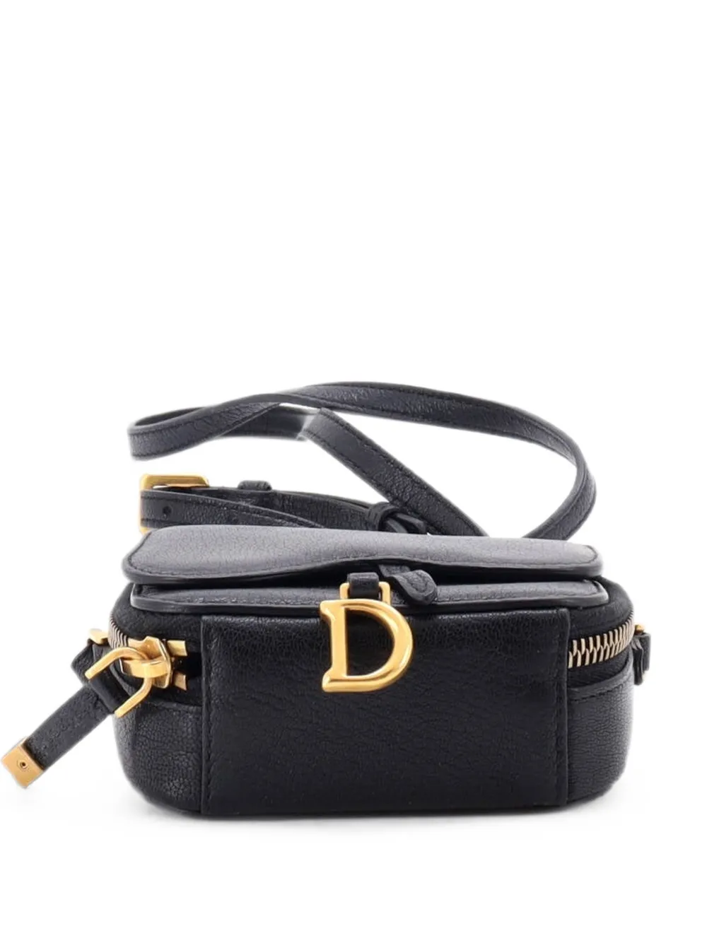 Christian Dior Pre-Owned Saddle Shoulder Strap Pouch Goatskin Mini crossbody bag - Schwarz