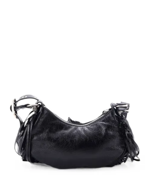 Balenciaga Pre-Owned Le Cagole Giant Studs Fringe Shoulder Bag Leather XS hobo bag