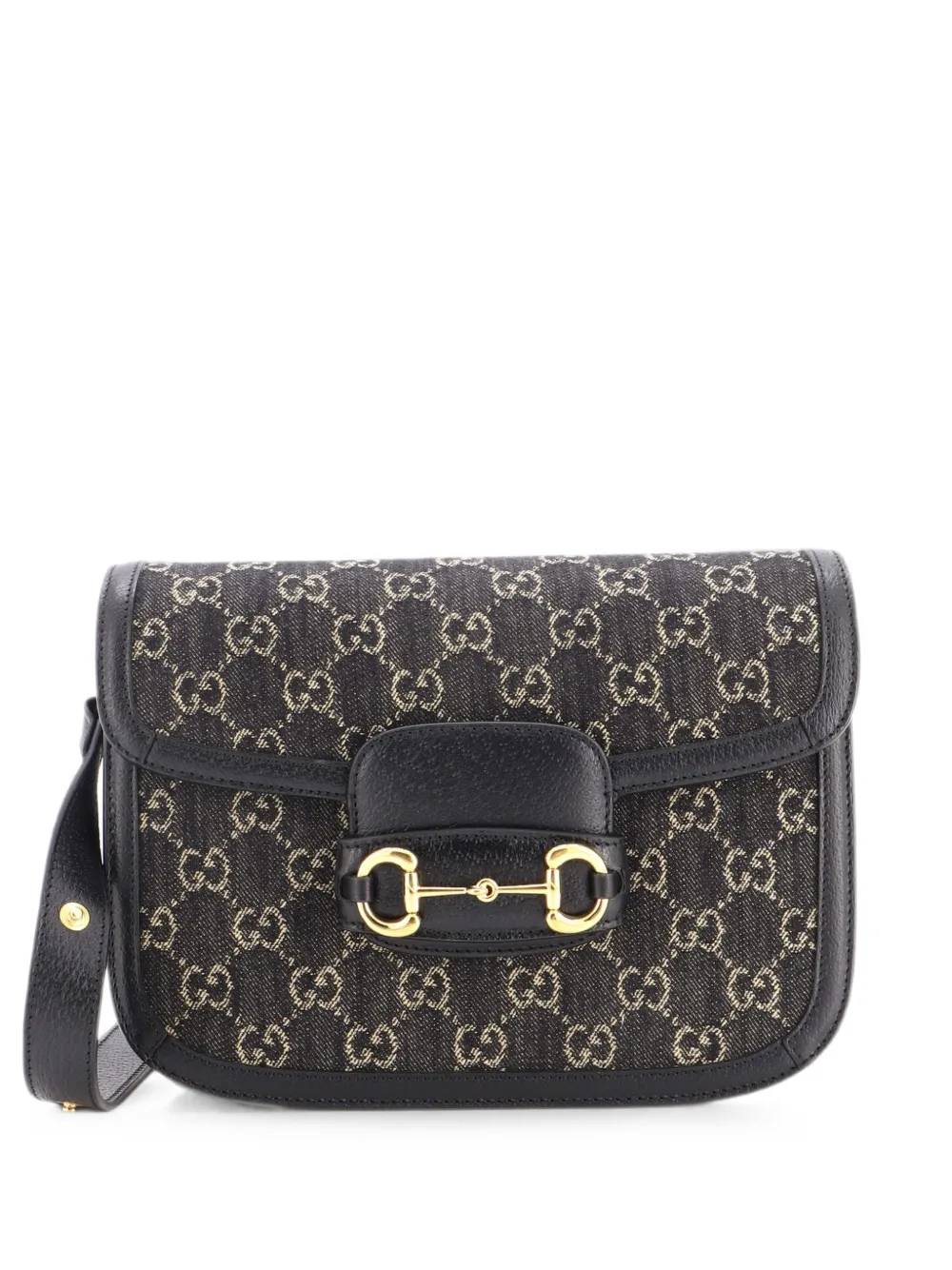 Gucci Pre-Owned Horsebit 1955 GG Denim Small shoulder bag - Schwarz