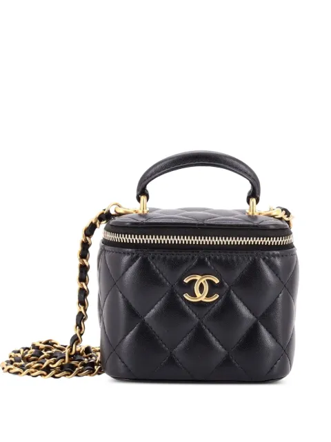 CHANEL Pre-Owned Classic Top Handle Vanity Case with Chain Quilted Lambskin Mini crossbody bag