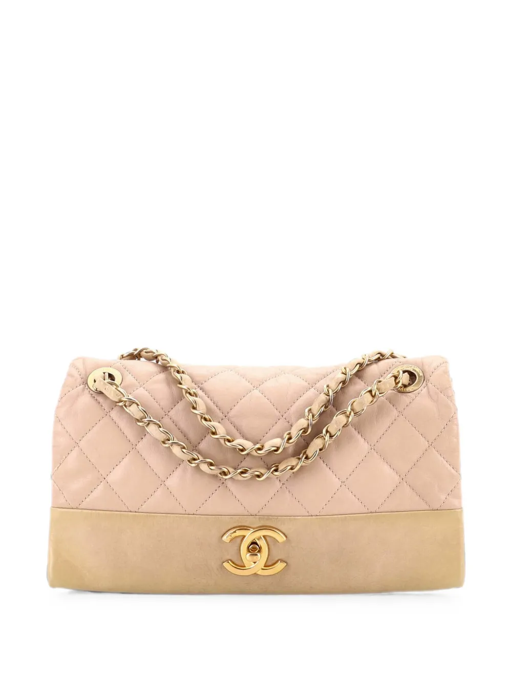 CHANEL Pre-Owned Soft Elegance Flap Bag Quilted Distressed Calfskin Jumbo shoulder bag - Toni neutri