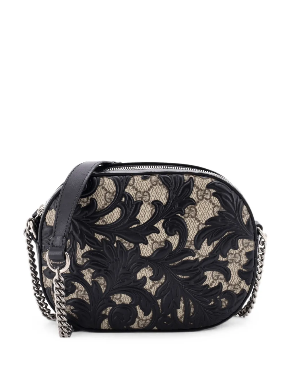 Gucci Pre-Owned Chain Arabesque GG Coated Canvas with Leather Mini crossbody bag - Schwarz