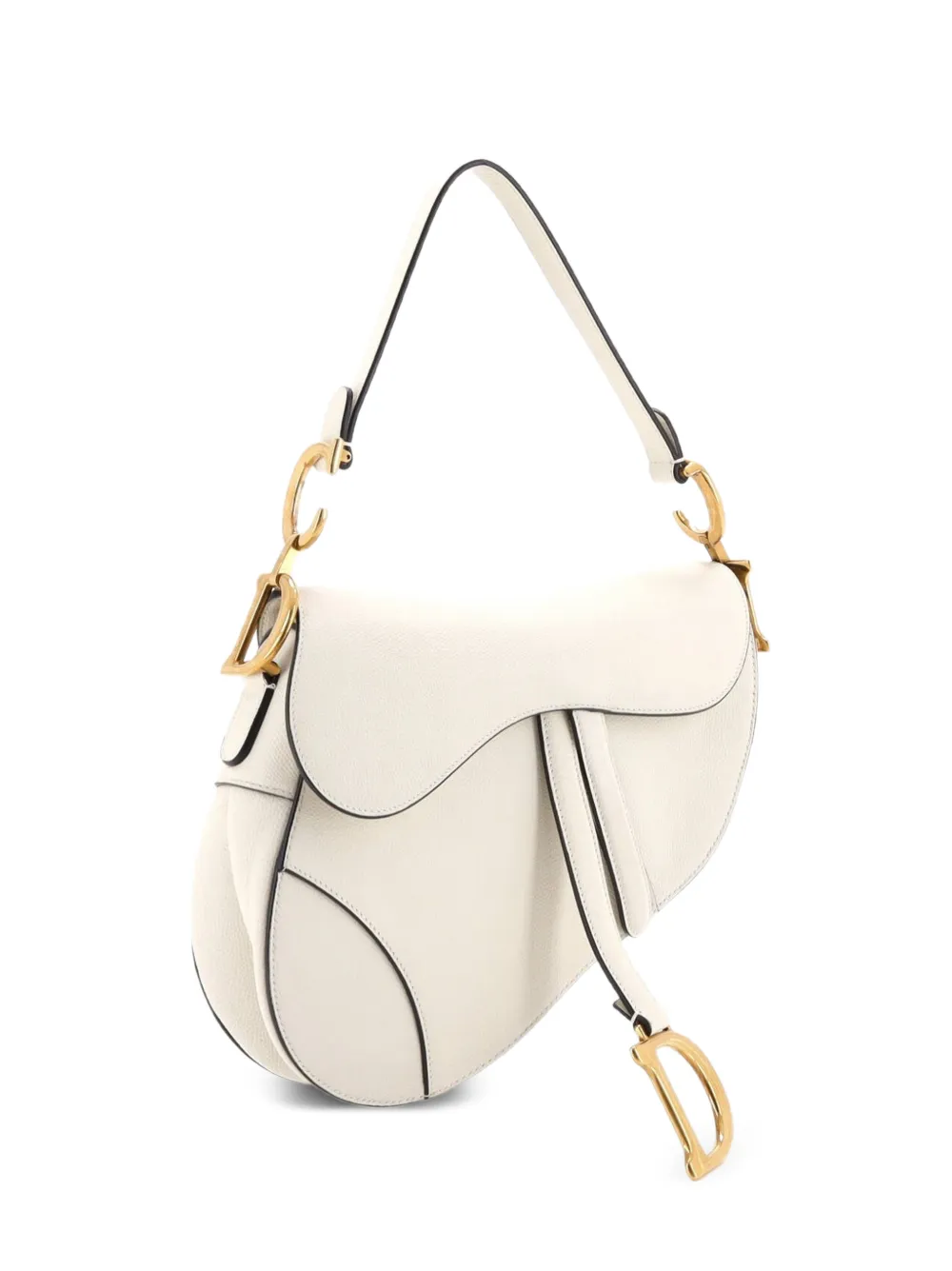 Christian Dior Pre-Owned Saddle Handbag Leather Medium shoulder bag - Weiß