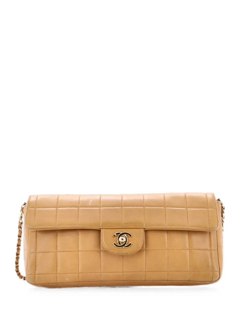 CHANEL Pre-Owned Chocolate Bar Flap Bag Quilted Lambskin East West shoulder bag - Toni neutri