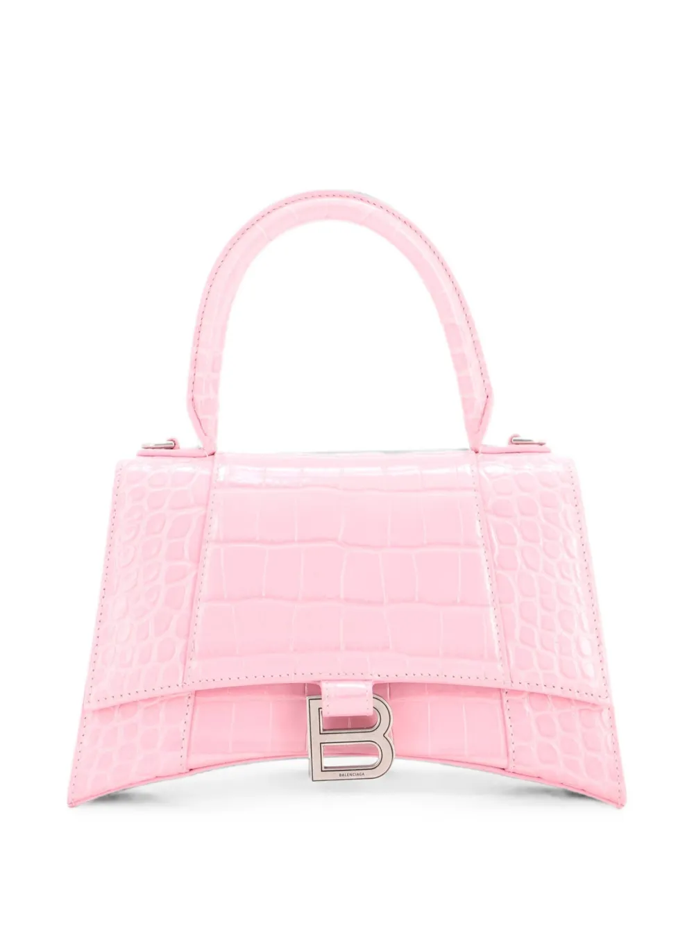 Balenciaga Pre-Owned Hourglass Top Handle Bag Crocodile Embossed Leather Small crossbody bag - Rosa