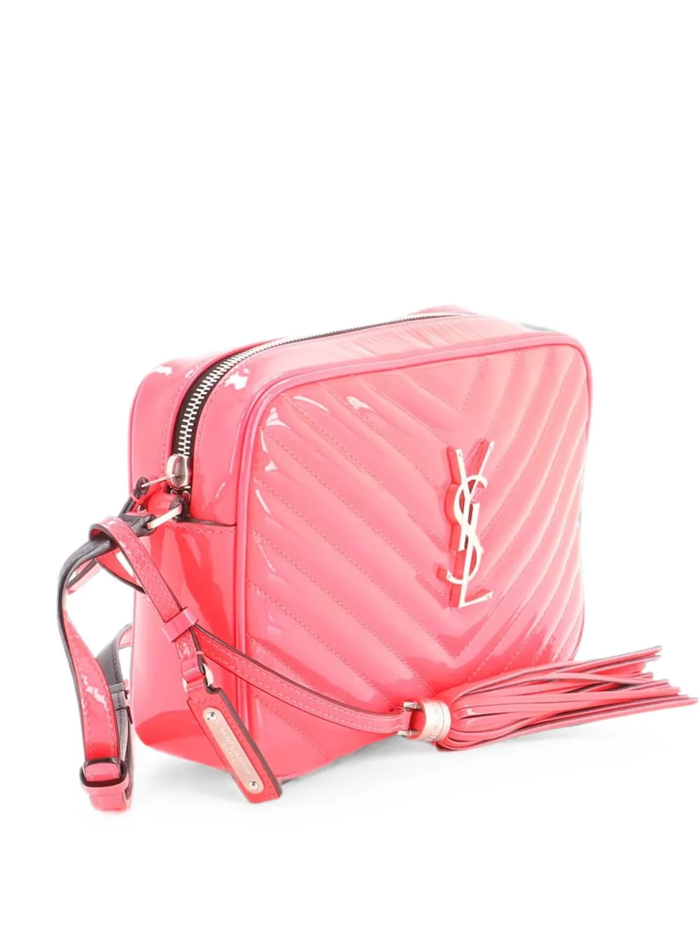 Saint Laurent Pre-Owned Lou Camera Bag Matelasse Chevron Patent Small crossbody bag - Rosa