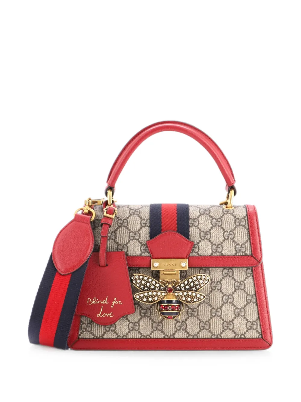 Gucci Pre-Owned Queen Margaret Top Handle Bag GG Coated Canvas with Leather Small satchel - Rot