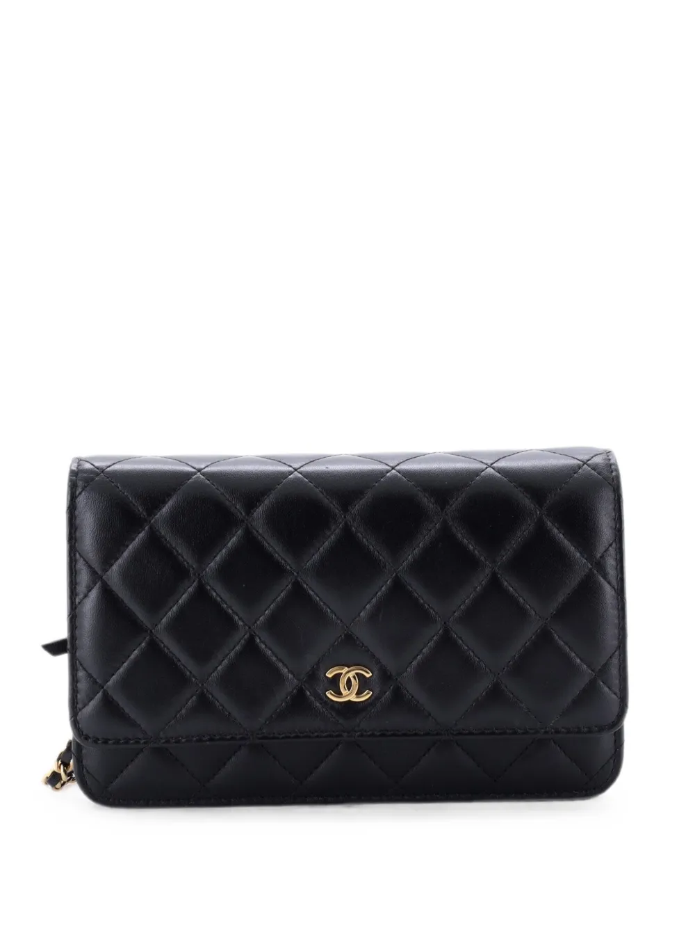 CHANEL Pre-Owned Wallet on Chain Quilted Lambskin crossbody bag - Nero