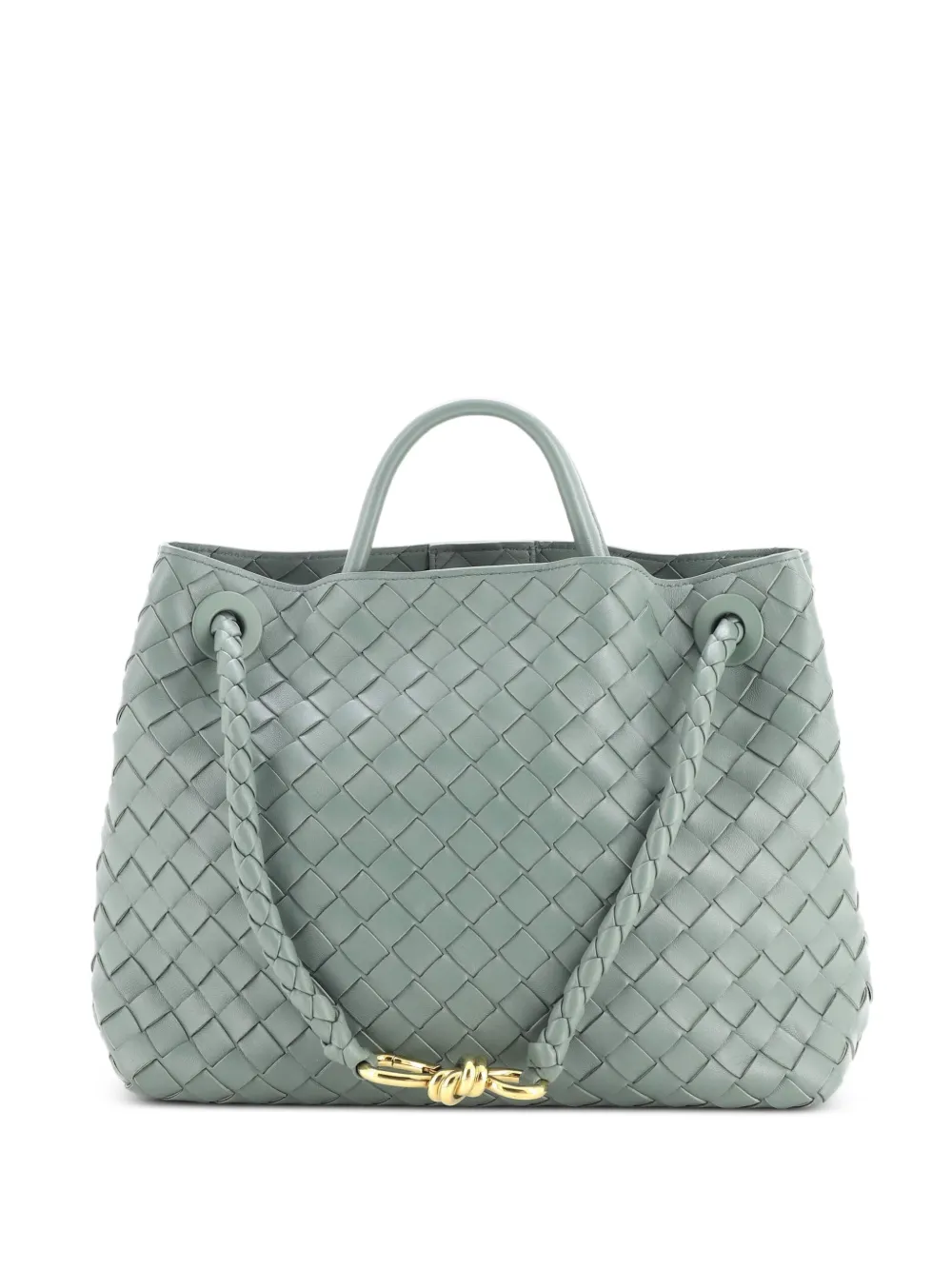 Bottega Veneta Pre-Owned Andiamo Top Handle Bag Intrecciato Nappa Medium satchel - Blu