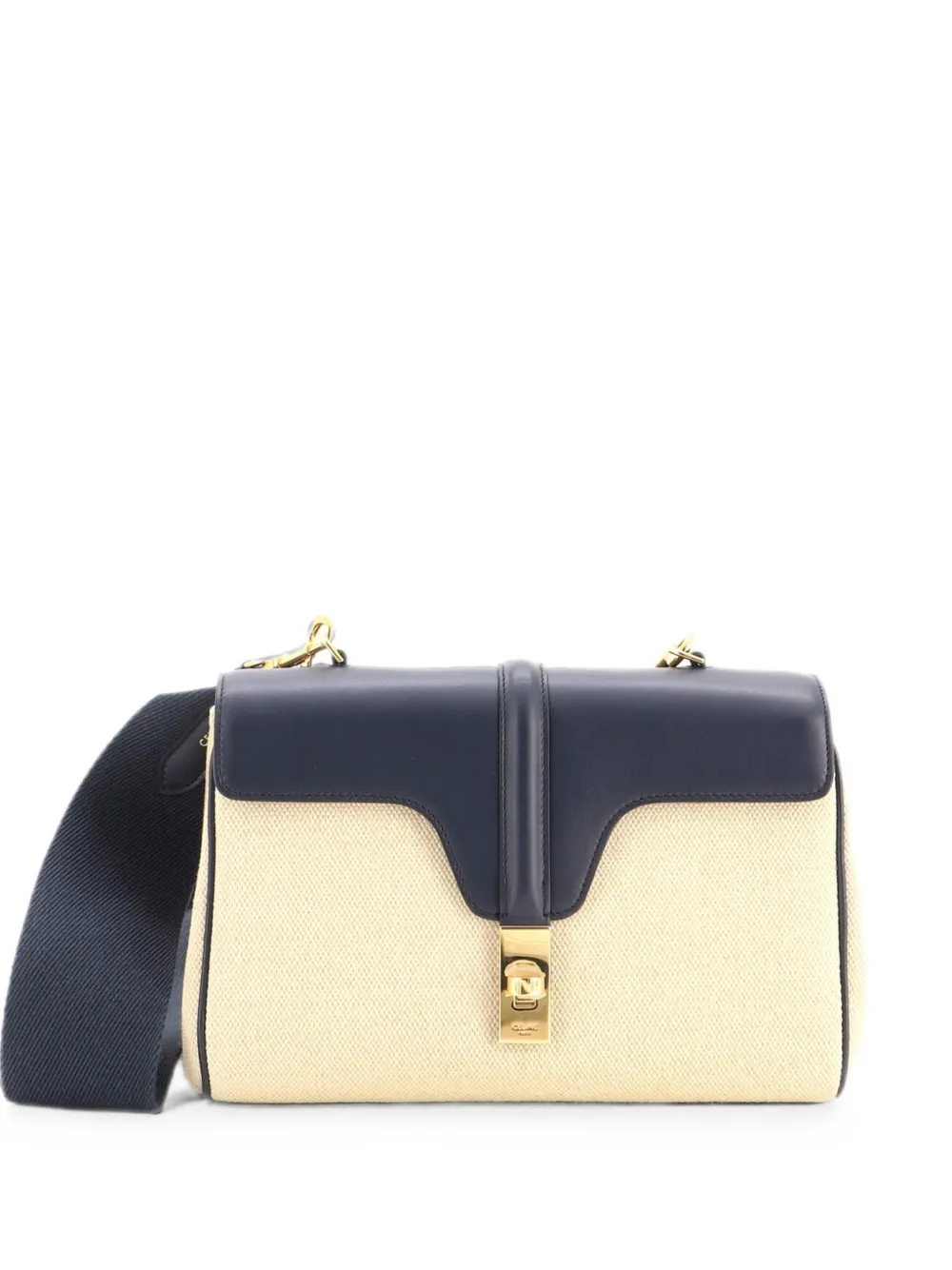 Celine Pre-Owned Soft 16 Bag Canvas and Leather Teen shoulder bag - Blu