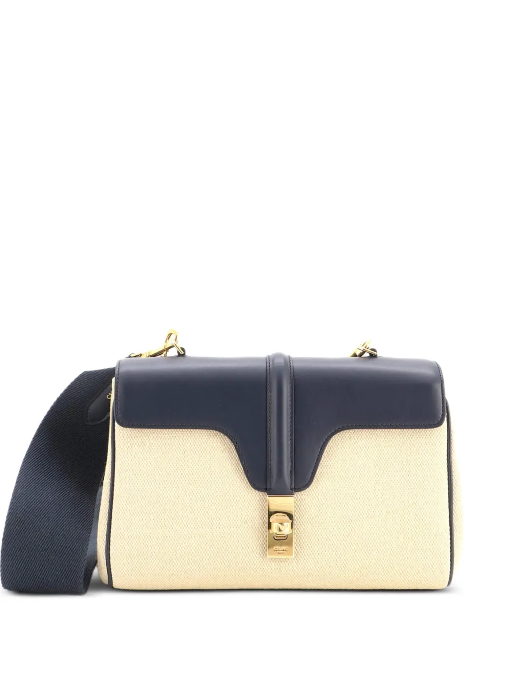 Celine Pre-Owned Soft 16 Bag Canvas and Leather Teen shoulder bag - Blu