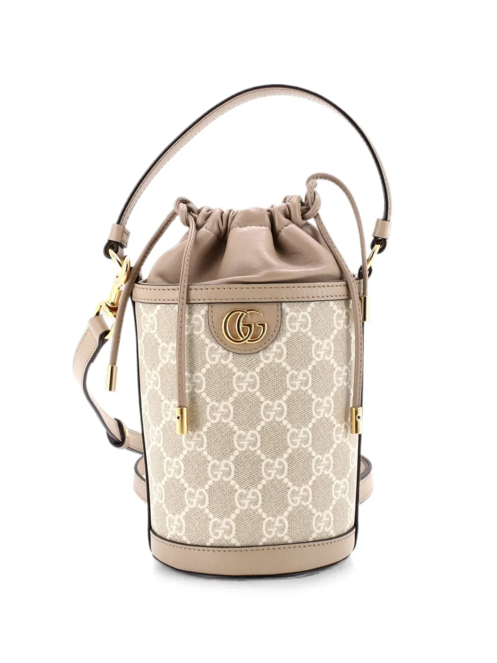 Gucci Pre-Owned Ophidia Top Handle GG Coated Canvas with Leather Mini bucket bag - Nude