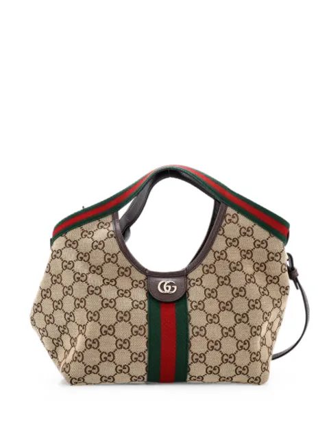 Gucci Pre-Owned tote Giglio pequeña de lona GG