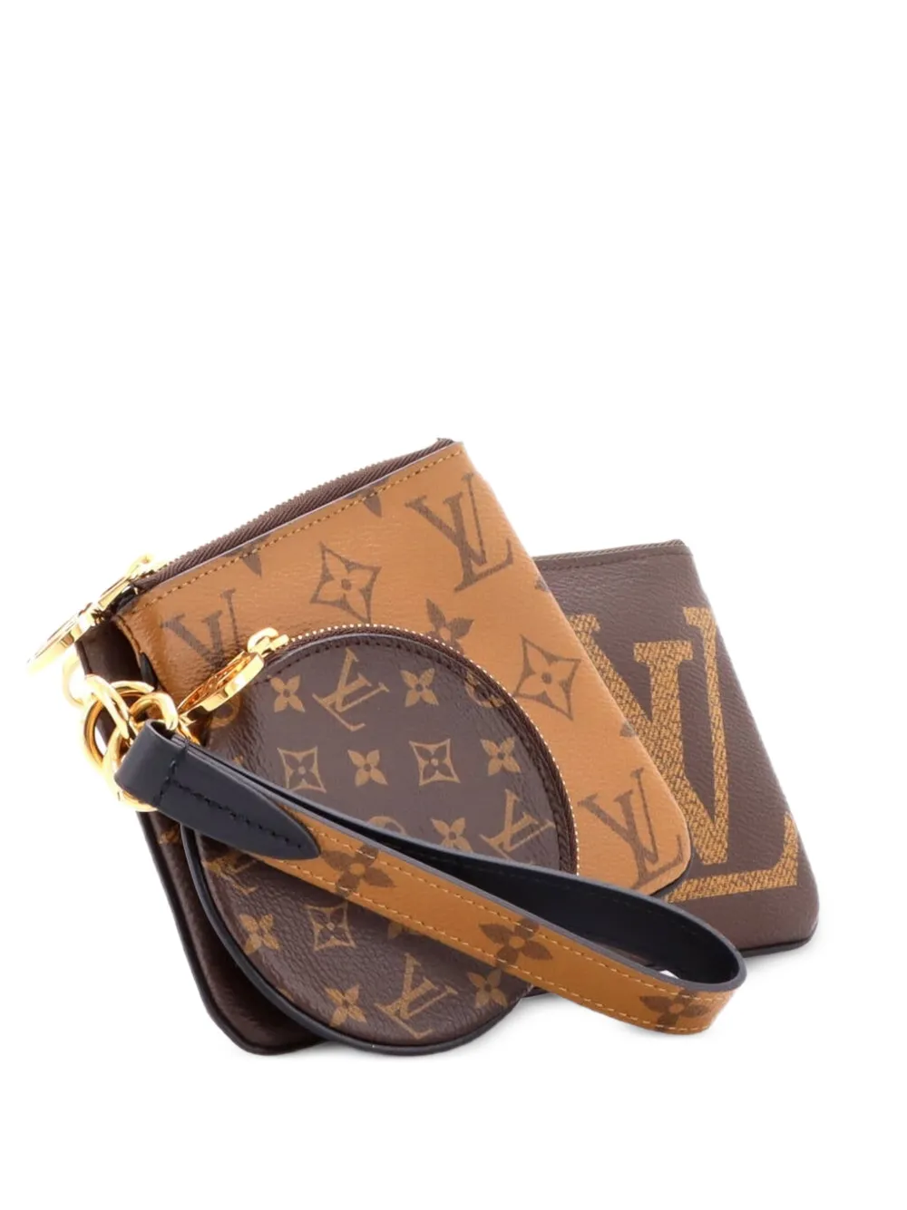 Louis Vuitton Pre-Owned Trio Pouch Set Reverse Monogram Giant clutch bag - Braun