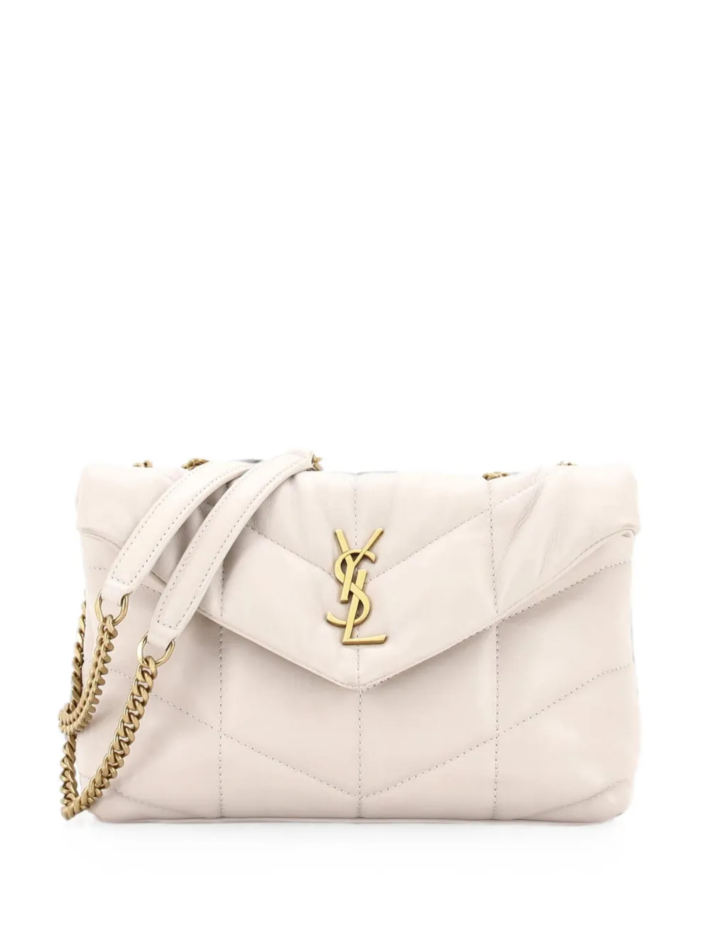 Saint Laurent Pre-Owned Loulou Puffer Shoulder Bag Quilted Leather Mini crossbody bag - Toni neutri