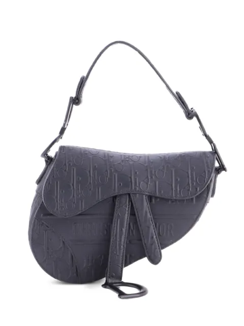 Christian Dior Pre-Owned Saddle Handbag Oblique Embossed Calfskin Mini shoulder bag