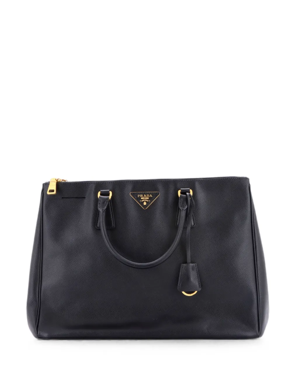 Prada Pre-Owned Double Zip Lux Saffiano Leather Large tote bag - Schwarz