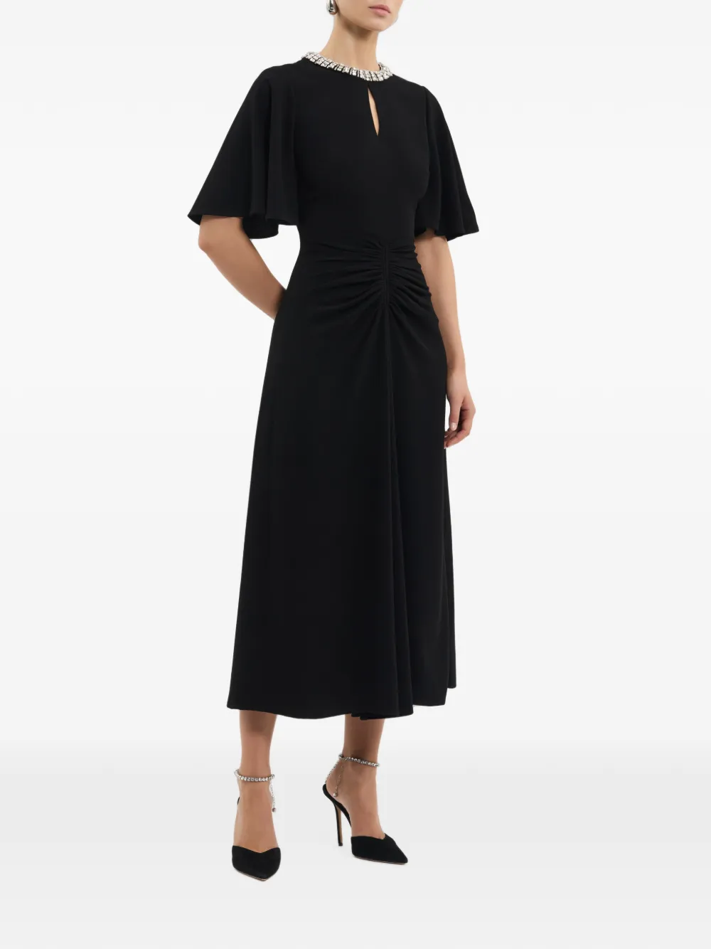 Rebecca Vallance Noemi midi-jurk Zwart