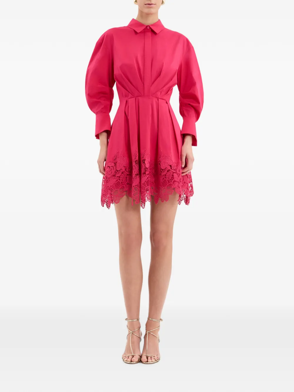 Rebecca Vallance Claribelle mini-jurk met lange mouwen Roze