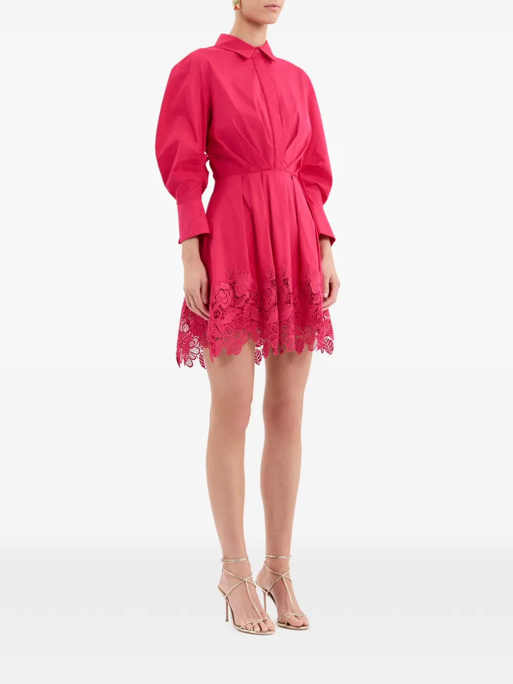 Rebecca Vallance Claribelle mini-jurk met lange mouwen Roze