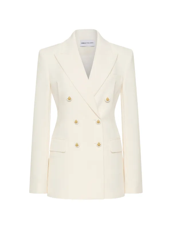 Rebecca Vallance Odilia Double-breasted Blazer in Neutrals