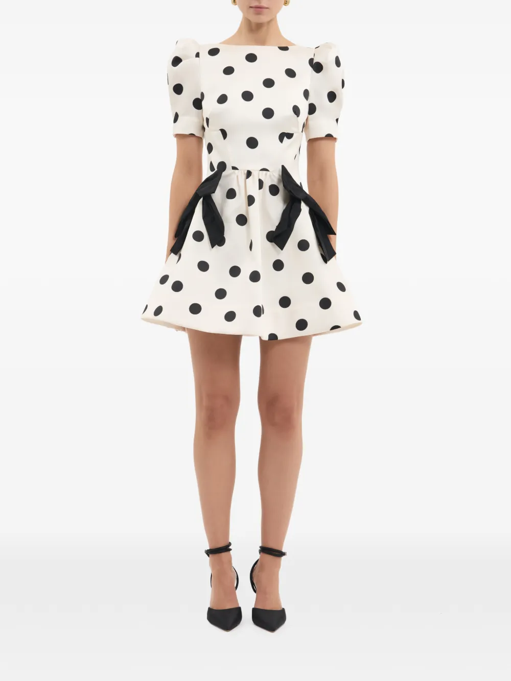 Rebecca Vallance Bacio mini-jurk met korte mouwen Beige