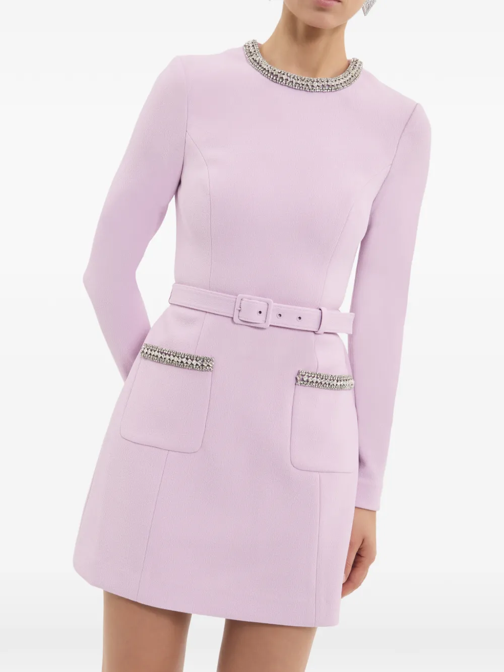 Rebecca Vallance Yolanda mini-jurk met lange mouwen Roze