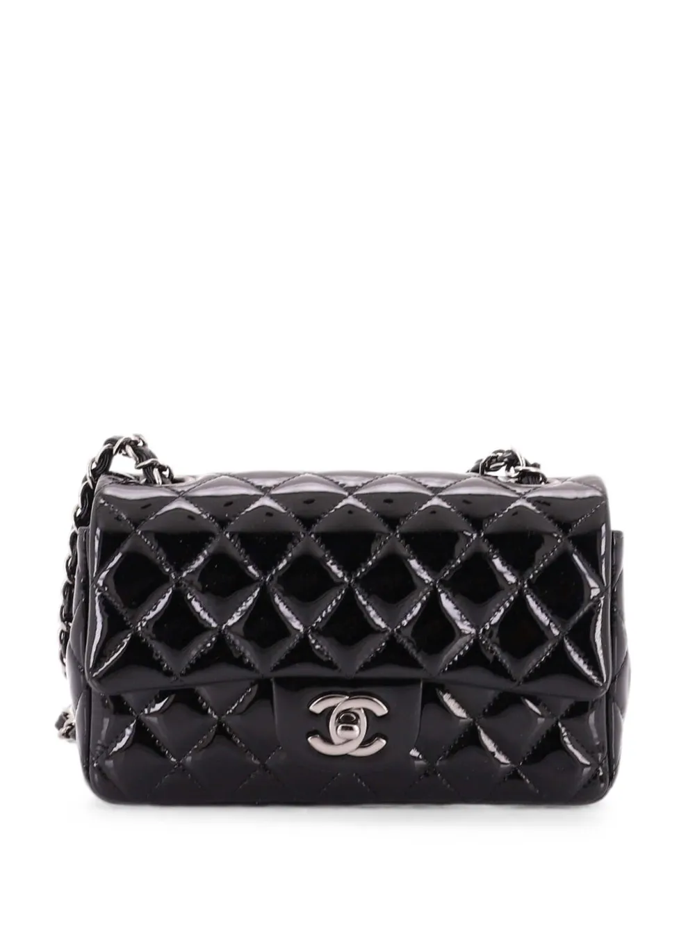CHANEL Pre-Owned Classic Single Flap Bag Quilted Patent Mini crossbody bag - Nero