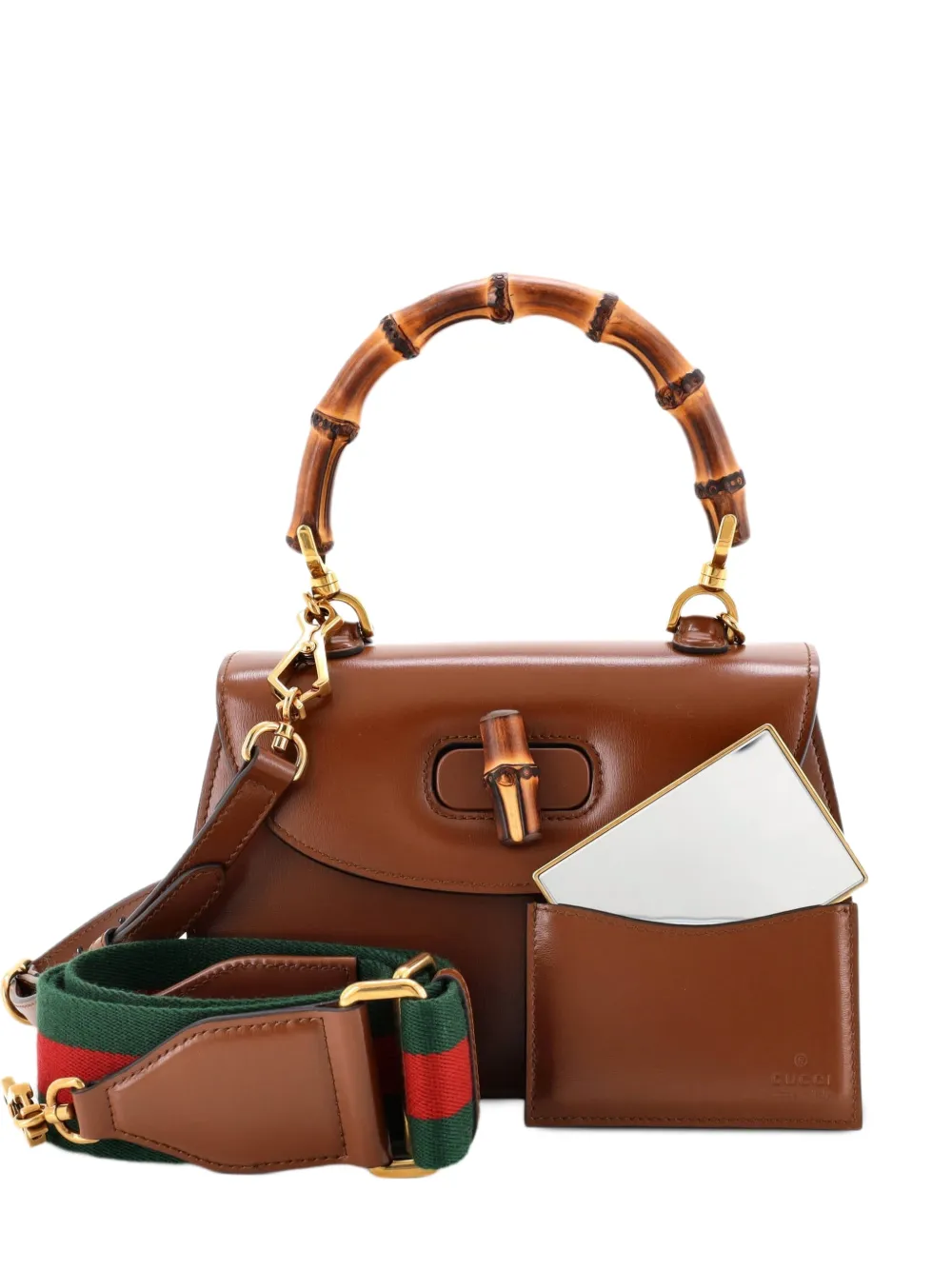 Gucci Pre-Owned Bamboo 1947 Top Handle Bag Leather Small satchel - Braun