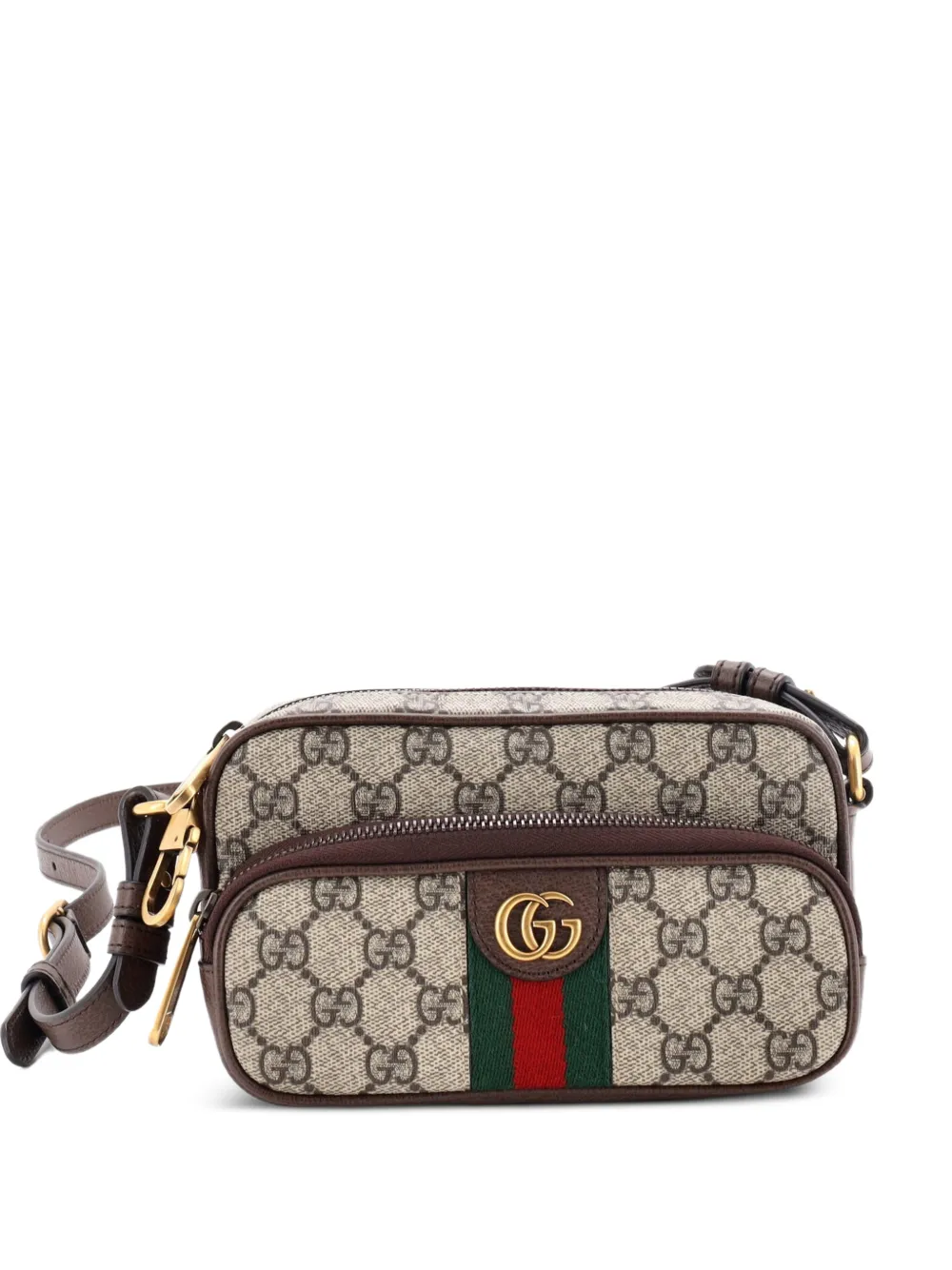 Gucci Pre-Owned Ophidia Front Pocket Convertible Belt Bag GG Coated Canvas with Leather Mini shoulder bag - Marrone