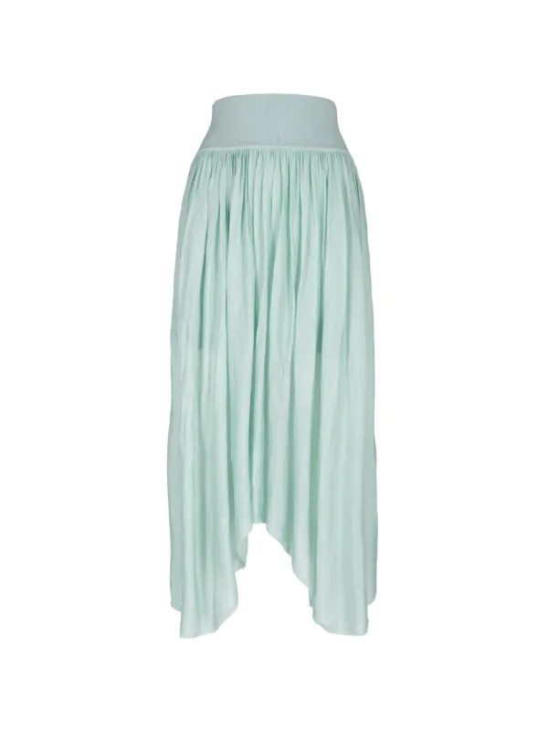 Maria McManus Wave Pleated Midi Skirt in Green