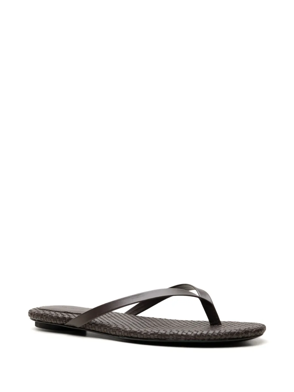 St. Agni woven leather sandals Bruin