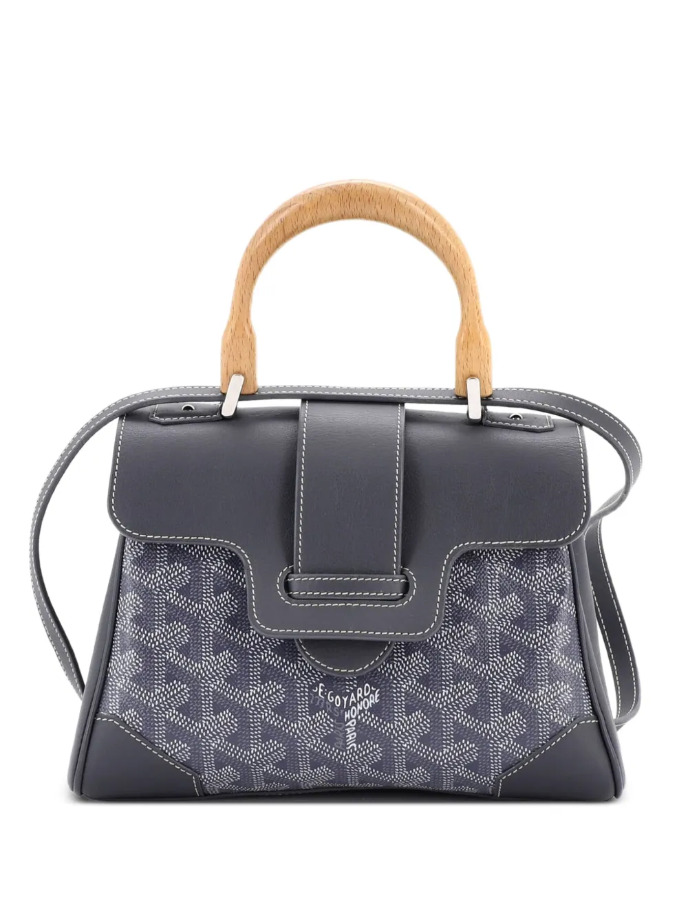Goyard Pre-Owned Saigon Top Handle Bag Coated Canvas with Leather Mini shoulder bag - Grigio