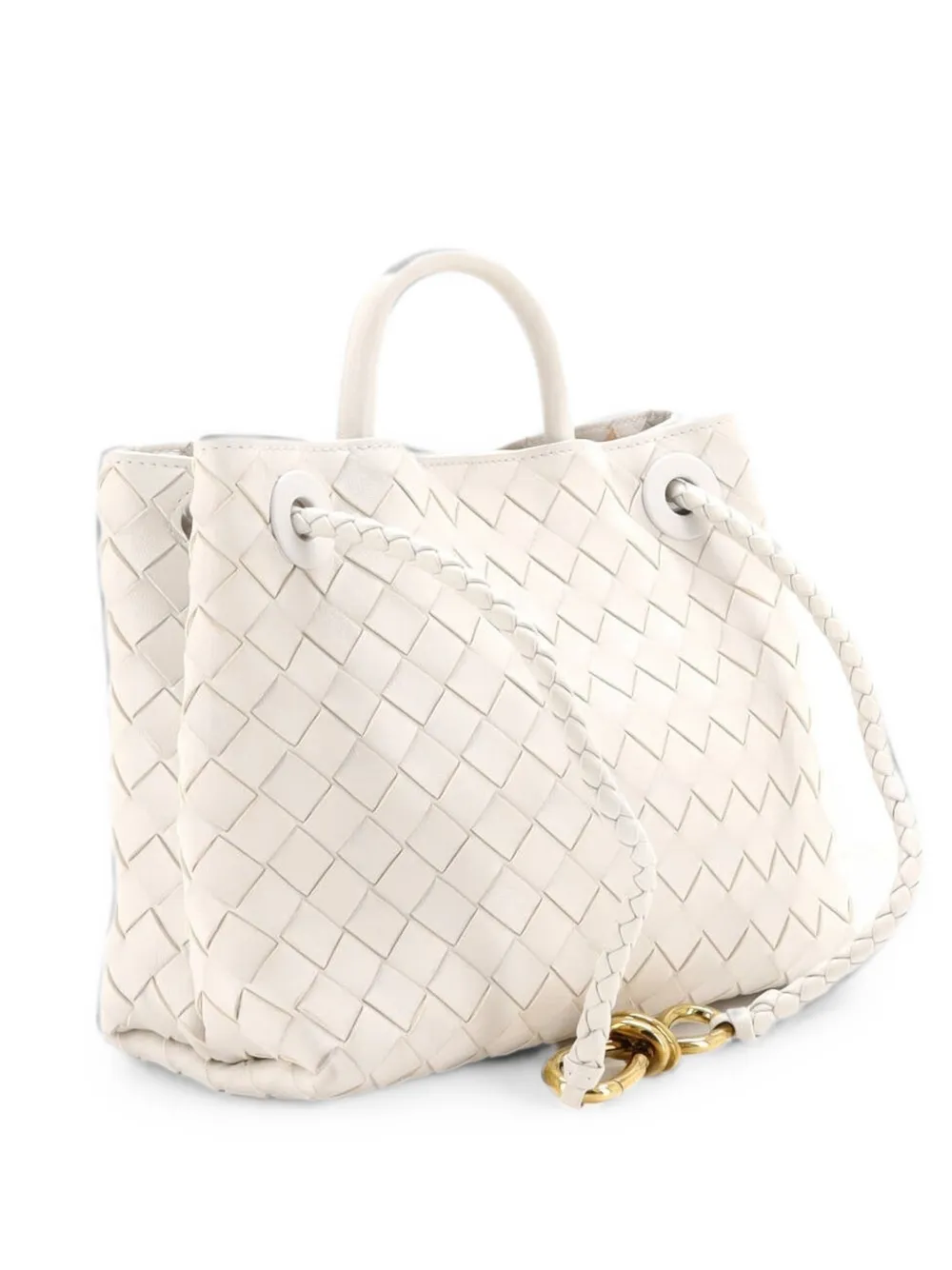 Bottega Veneta Pre-Owned Andiamo Top Handle Bag Intrecciato Nappa Small satchel - Weiß