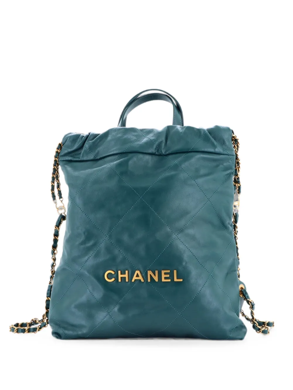 CHANEL Pre-Owned 22 Chain Quilted Calfskin Medium backpack - Blau