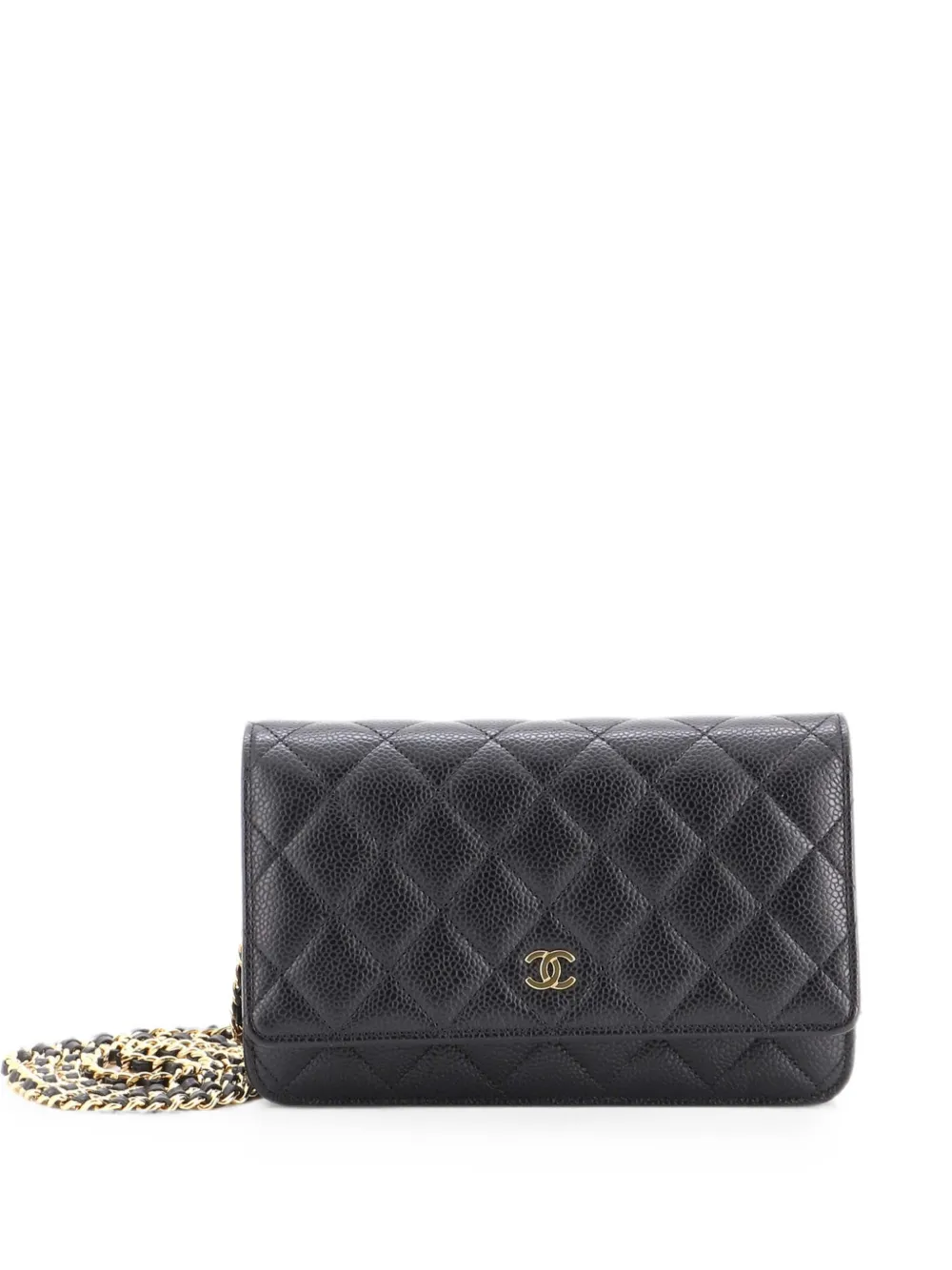 CHANEL Pre-Owned Wallet on Chain Quilted Caviar crossbody bag - Nero