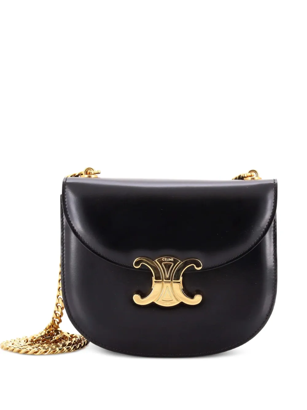 Celine Pre-Owned Triomphe Besace Clea Chain Flap Bag Leather shoulder bag - Nero