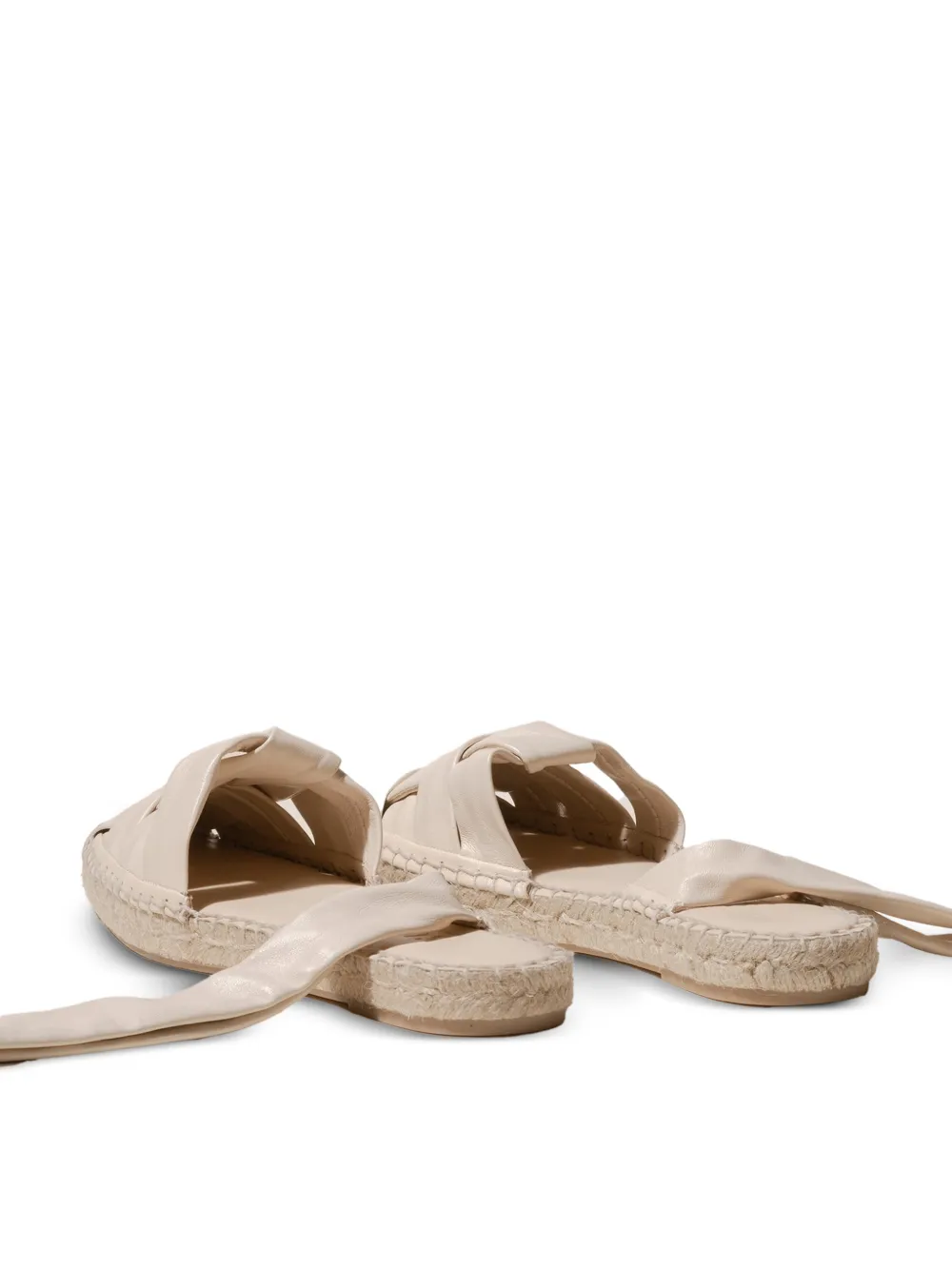 Hereu Bena geweven leren ballerina's Beige