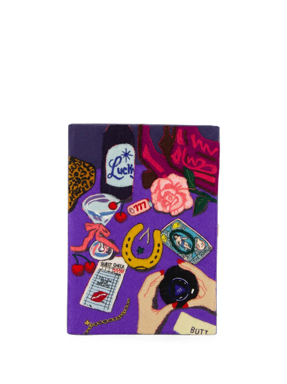 Olympia Le-Tan Lucky embroidered clutch bag - Viola