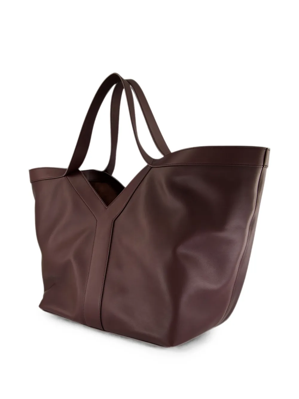 Saint Laurent Y leren shopper Bruin