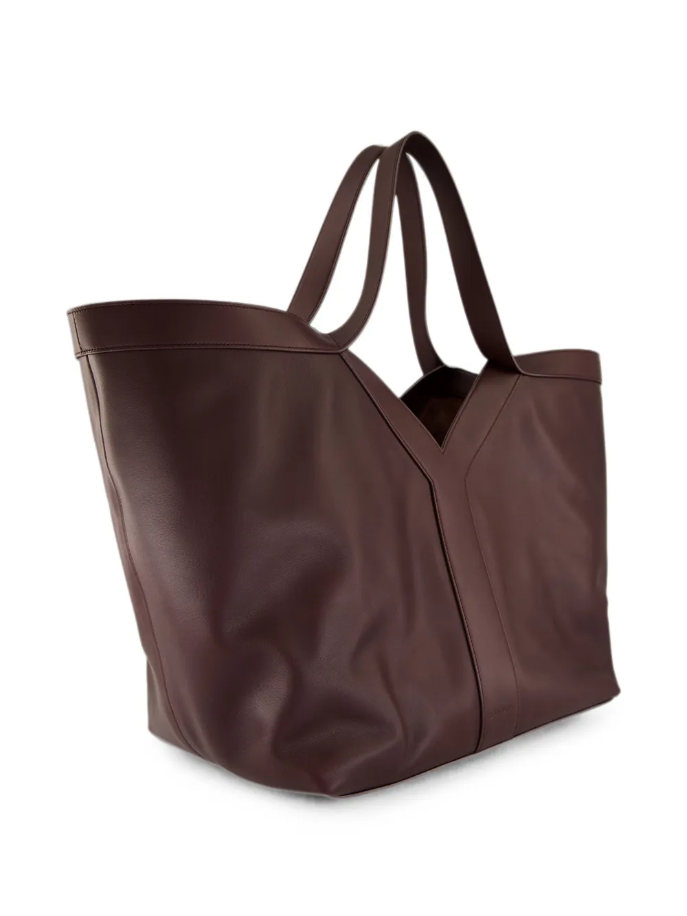Saint Laurent Y leren shopper Bruin