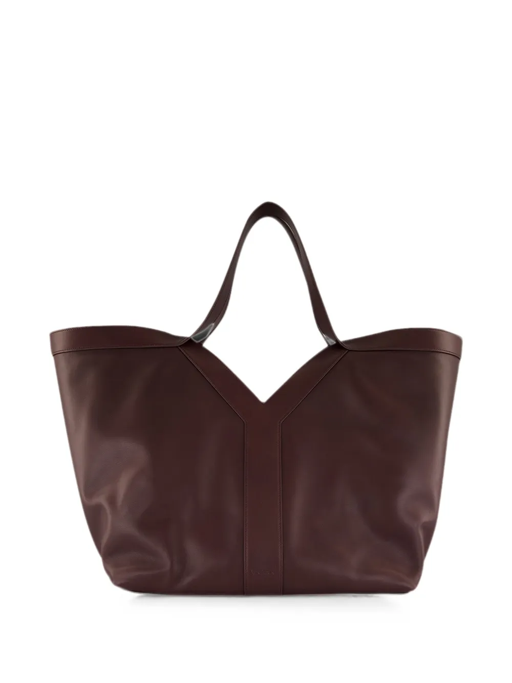 Saint Laurent Y leren shopper Bruin