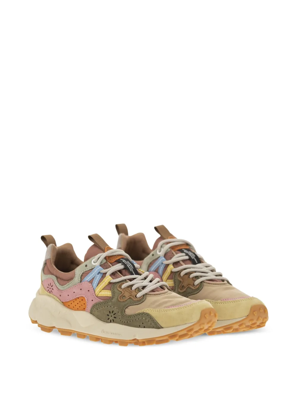 FLOWER MOUNTAIN Yamano 3 suede-panelled sneakers Beige