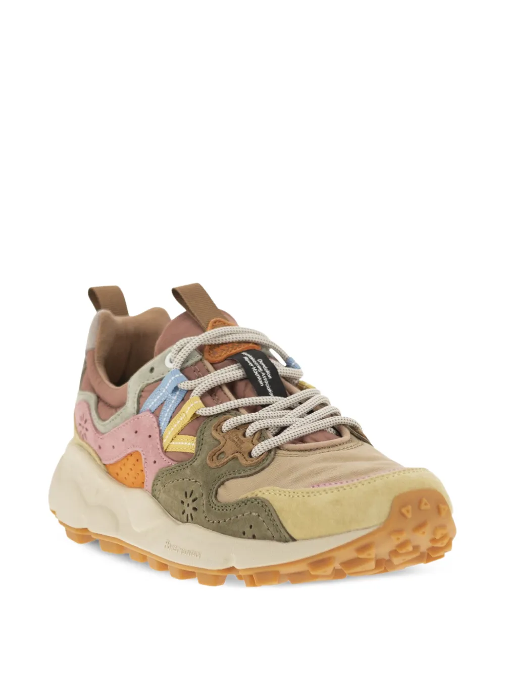 FLOWER MOUNTAIN Yamano 3 suede-panelled sneakers Beige