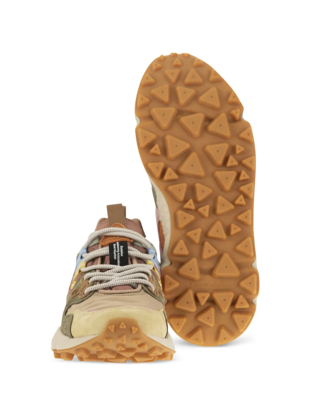 FLOWER MOUNTAIN Yamano 3 suede-panelled sneakers Beige