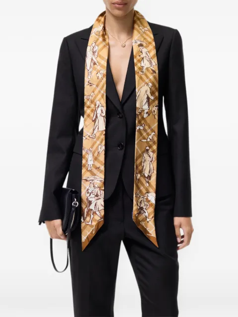 Burberry skinny Check Mates silk scarf