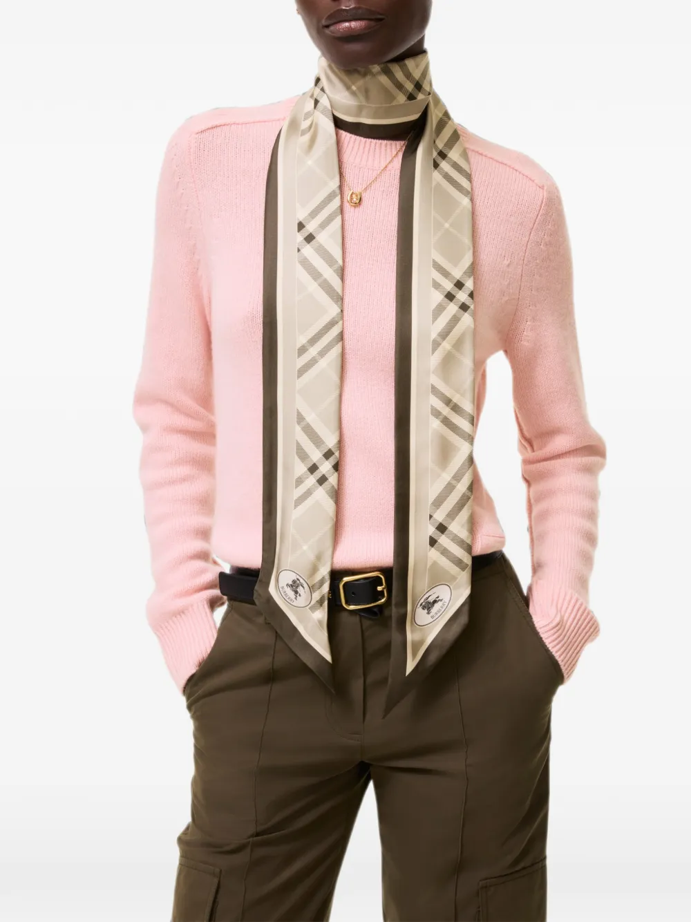 Burberry Geruite zijden sjaal Beige