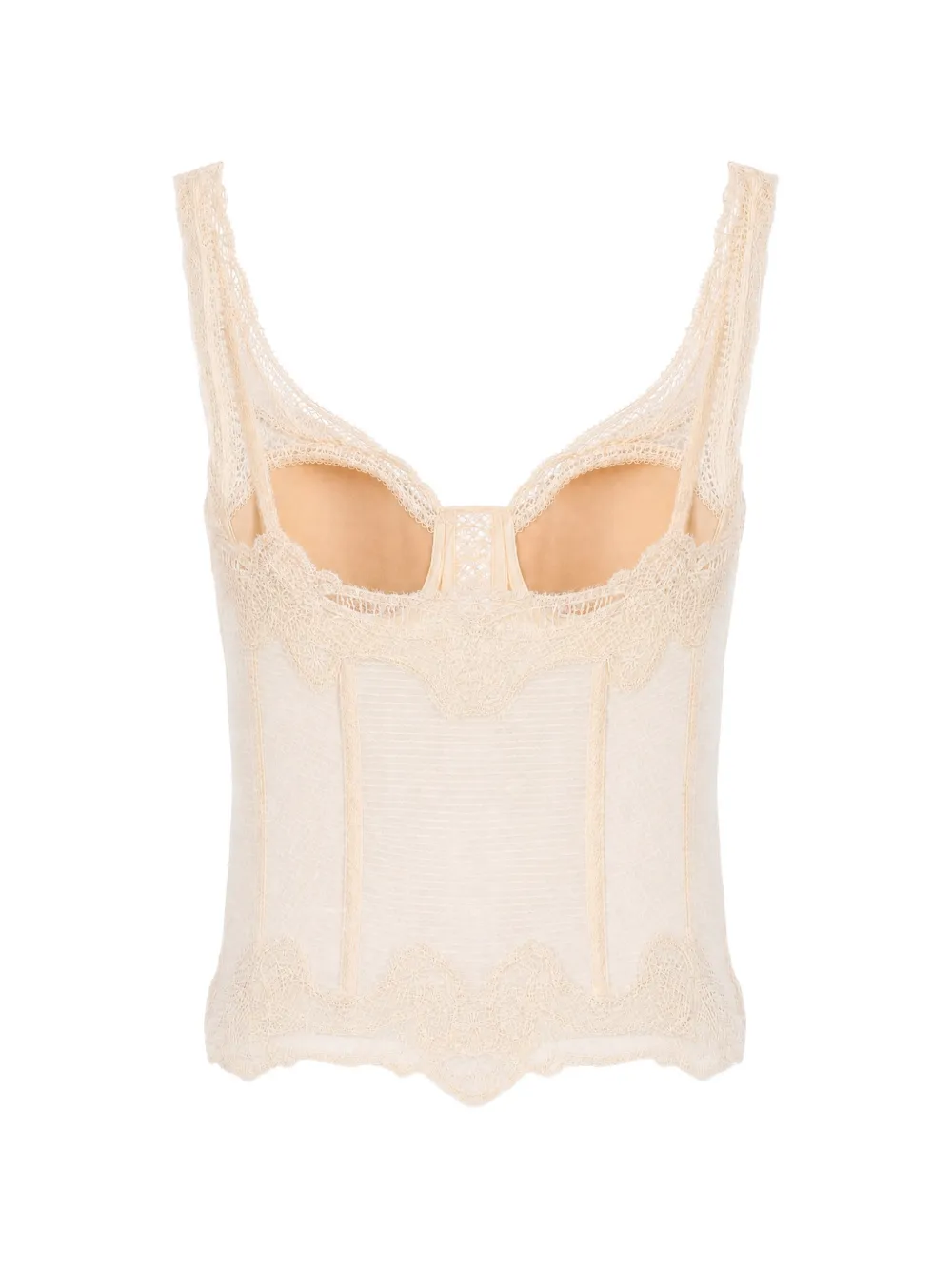 Ermanno Scervino lace-trim corset top Beige