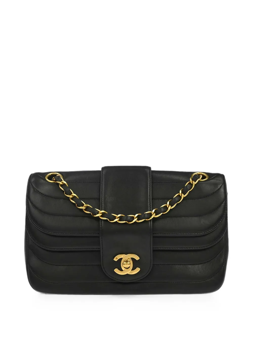 CHANEL Pre-Owned 1992 small Horizontal Stitch Double Flap shoulder bag - Nero