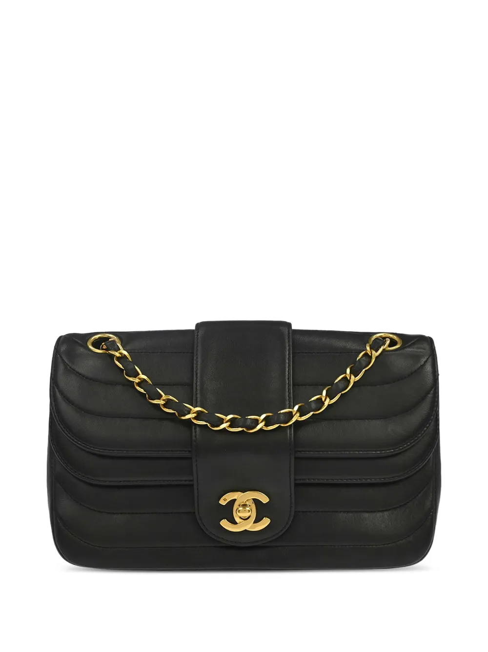 CHANEL Pre-Owned 1992 small Horizontal Stitch Double Flap shoulder bag - Nero